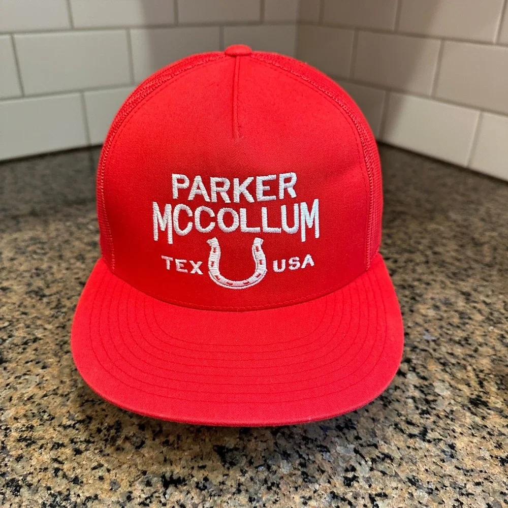 Parker McCollum Yupoong The Classics Trucker Hat Snapback Red White